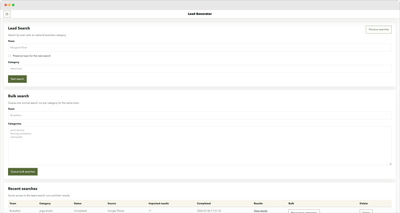Lead Generator internal prospecting and lead management application