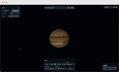Space Telescope Simulator
        showing Jupiter in 3D